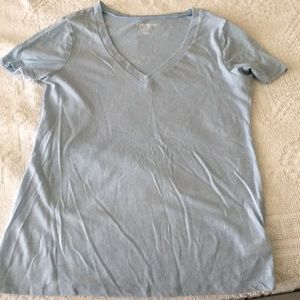 Light blue v-neck